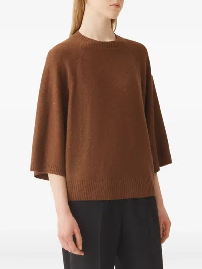 Fabiana Filippi Sequin-embellished Sweater In Brown