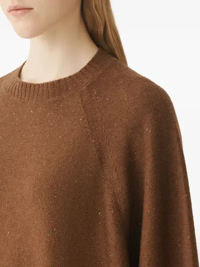 Fabiana Filippi Sequin-embellished Sweater In Brown