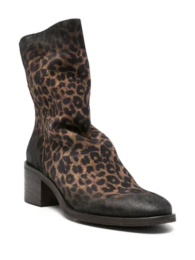 Metisse 55mm Leopard-print Ankle Boots In Brown