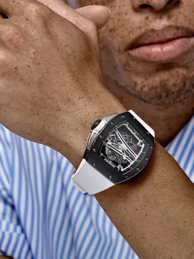 Pre-owned Richard Mille Skeleton Tourbillon 50mm In Silver