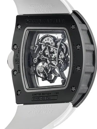 Pre-owned Richard Mille Skeleton Tourbillon 50mm In Silver