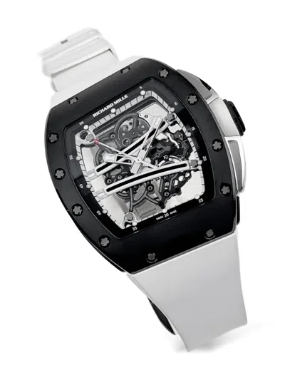 Pre-owned Richard Mille Skeleton Tourbillon 50mm In Silver