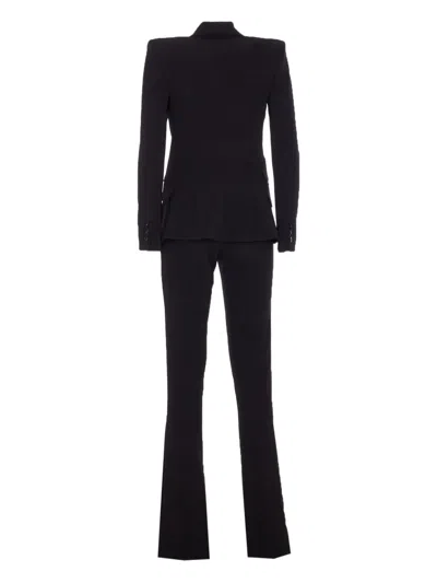 Elisabetta Franchi Shawl-collar Single-breasted Suit In Black