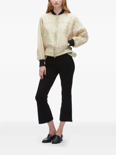 3.1 Phillip Lim Checked Belted Bomber Jacket In Neutral