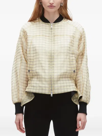 3.1 Phillip Lim Checked Belted Bomber Jacket In Neutral