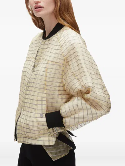 3.1 Phillip Lim Checked Belted Bomber Jacket In Neutral