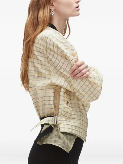 3.1 Phillip Lim Checked Belted Bomber Jacket In Neutral