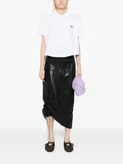 Loewe Women Cotton Trapeze Polo Shirt In White