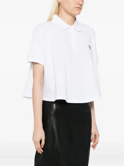 Loewe Women Cotton Trapeze Polo Shirt In White