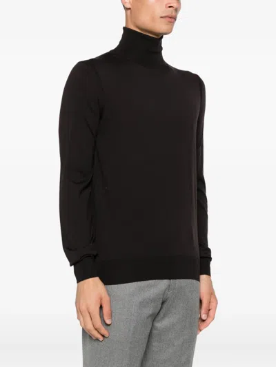 Paolo Pecora Turtleneck Wool Sweater In Black
