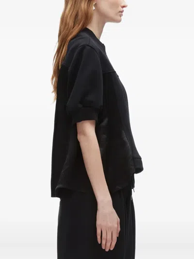 3.1 Phillip Lim Panelled Puff-sleeve T-shirt In Black