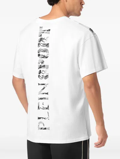 Plein Sport Tiger-claw Print Cotton T-shirt In White