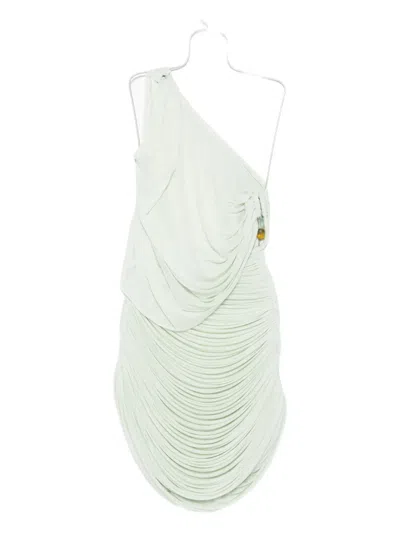 Christopher Esber Draped One-shoulder Dress In Green