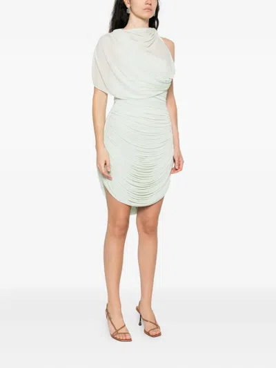 Christopher Esber Draped One-shoulder Dress In Green
