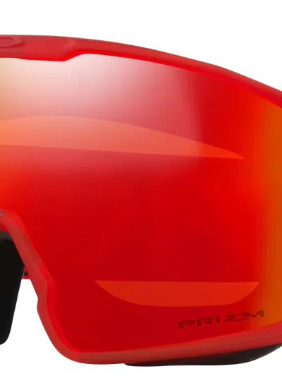 Oakley Line Miner Red-lens Geometric Ski Goggles In Red