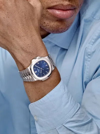 Pre-owned Patek Philippe 2017 Nautilus 40th Anniversary Limited Edition 40mm In Blue