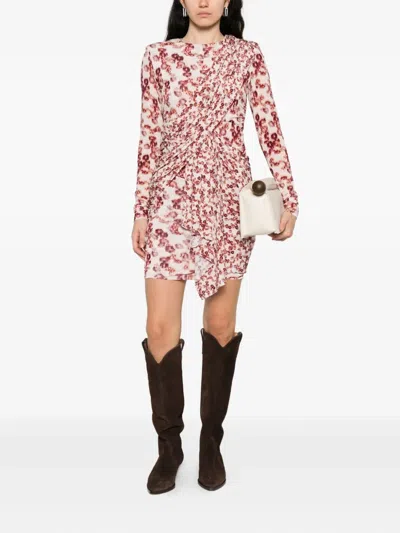 Isabel Marant Georgia Mini Dress Garnet In Brown