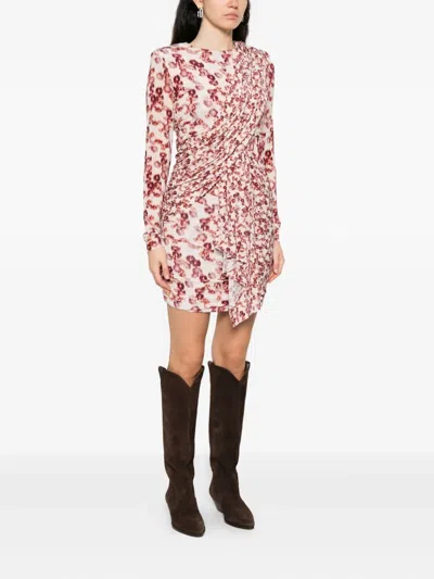 Isabel Marant Georgia Mini Dress Garnet In Brown