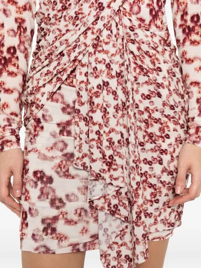 Isabel Marant Georgia Mini Dress Garnet In Brown
