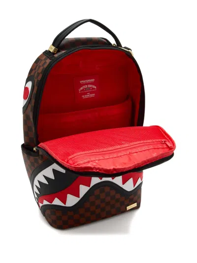 Sprayground Check-pattern Shark-print Backpack