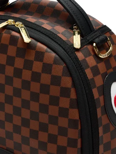 Sprayground Check-pattern Shark-print Backpack