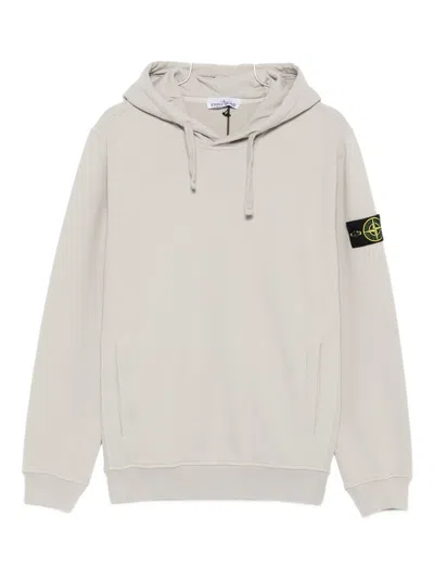 Stone Island Relaxed-fit Cotton Hoodie With Signature Logo Patch In Gray