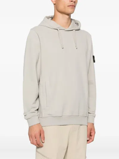 Stone Island Relaxed-fit Cotton Hoodie With Signature Logo Patch In Gray
