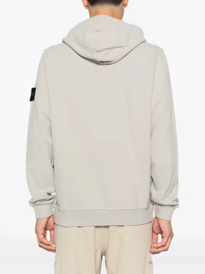 Stone Island Relaxed-fit Cotton Hoodie With Signature Logo Patch In Gray