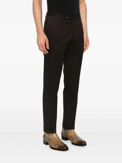 Barba Napoli Napoli Pleated Trousers In Brown