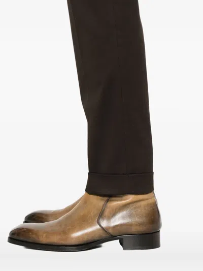 Barba Napoli Napoli Pleated Trousers In Brown
