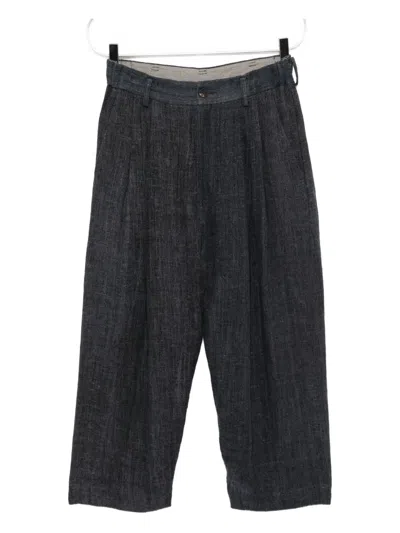 Ziggy Chen Linen Trousers In Gray
