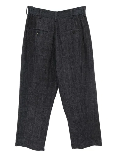 Ziggy Chen Linen Trousers In Gray