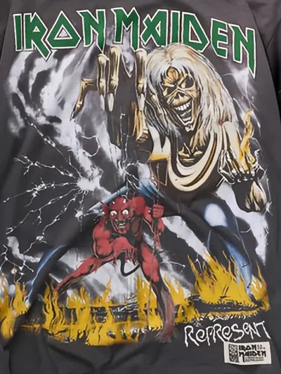 Represent Iron Maiden Number Of Beast T-shirt In Gray