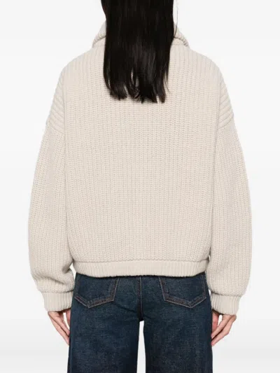 Herno High-neck Zip-up Cardigan In Neutral
