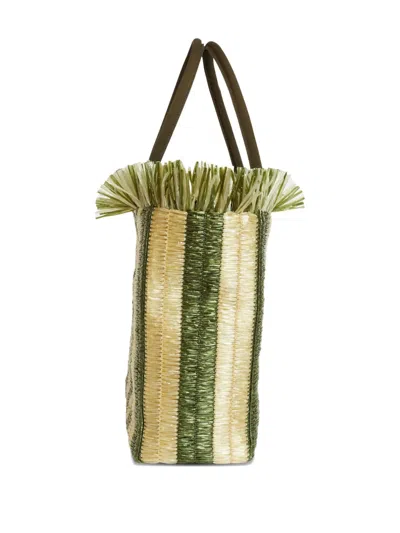 Rodebjer Large Lidiya Striped-pattern Fringed Tote Bag