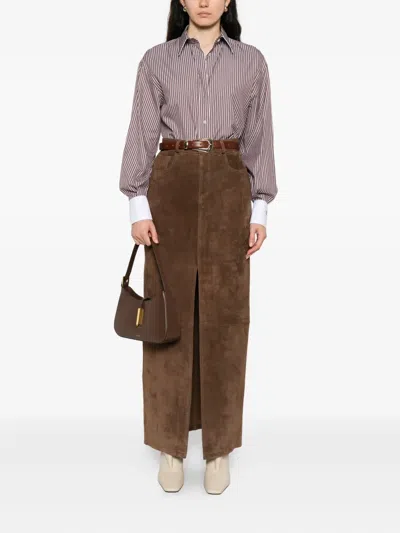 Brunello Cucinelli Brown Shirts In Brown