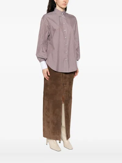 Brunello Cucinelli Brown Shirts In Brown