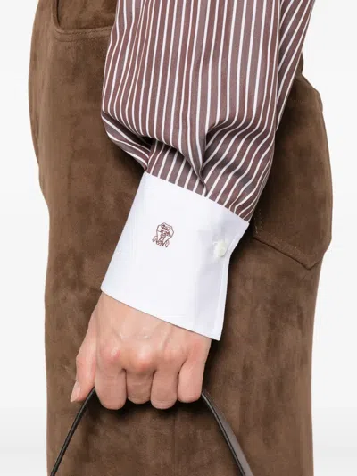 Brunello Cucinelli Brown Shirts In Brown