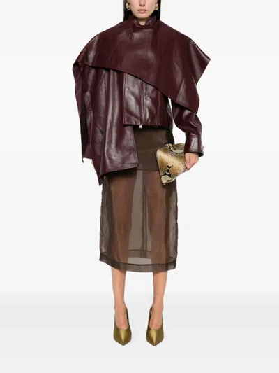 Ducie Naomi Leather Jacket In Brown