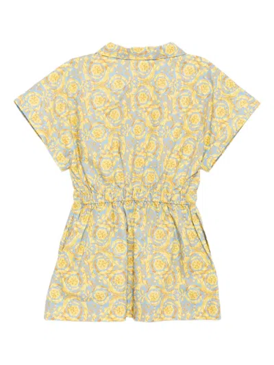Versace Graphic-print Dress In Yellow