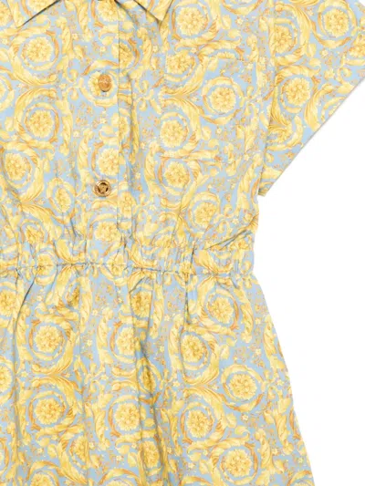 Versace Graphic-print Dress In Yellow