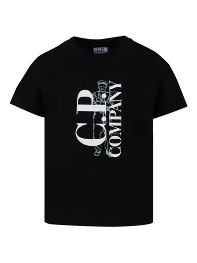 C.p. Company Logo-print T-shirt In Black
