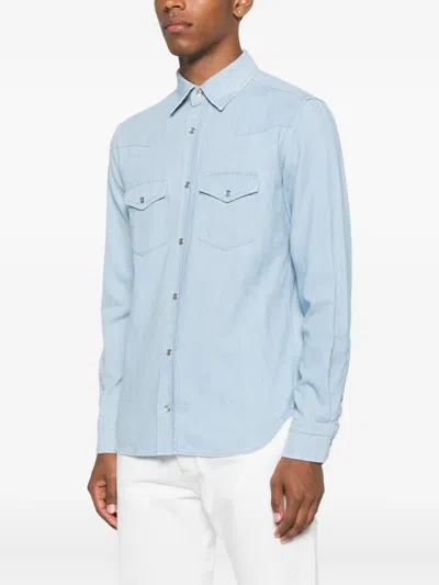 Tom Ford Denim Chambre Western Shirt In Blue