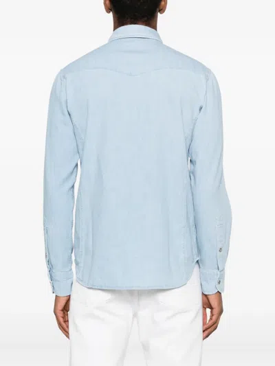 Tom Ford Denim Chambre Western Shirt In Blue