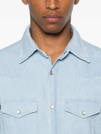 Tom Ford Denim Chambre Western Shirt In Blue