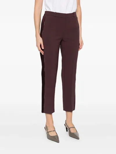 Elisabetta Franchi Brown Pants In Burgundy