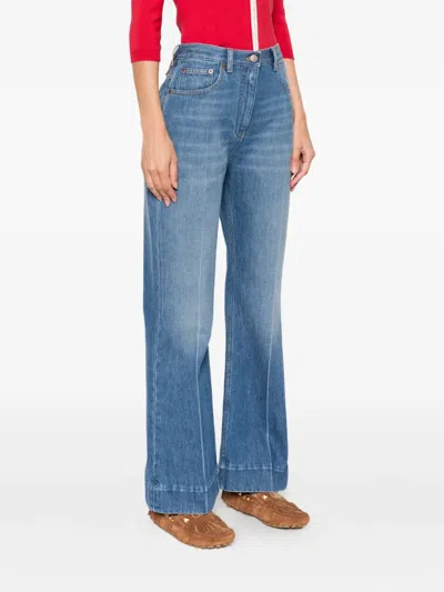 Valentino Multi-pocket Jeans In Blue