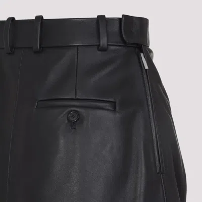 Loewe Draped Leather Skirt With Tailored Fit And Logo Belt In Black