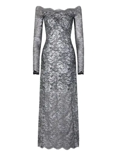 Rabanne Long Lace Dress In Gold
