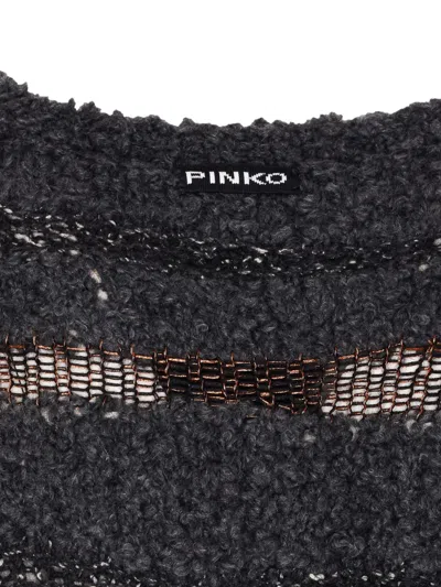 Pinko San Domino Pattern Sweater With Lurex Thread Inserts In Black